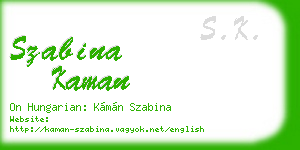 szabina kaman business card