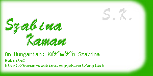 szabina kaman business card